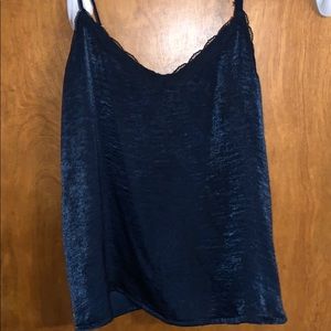 Vneck satin nacy hollister tank never worn